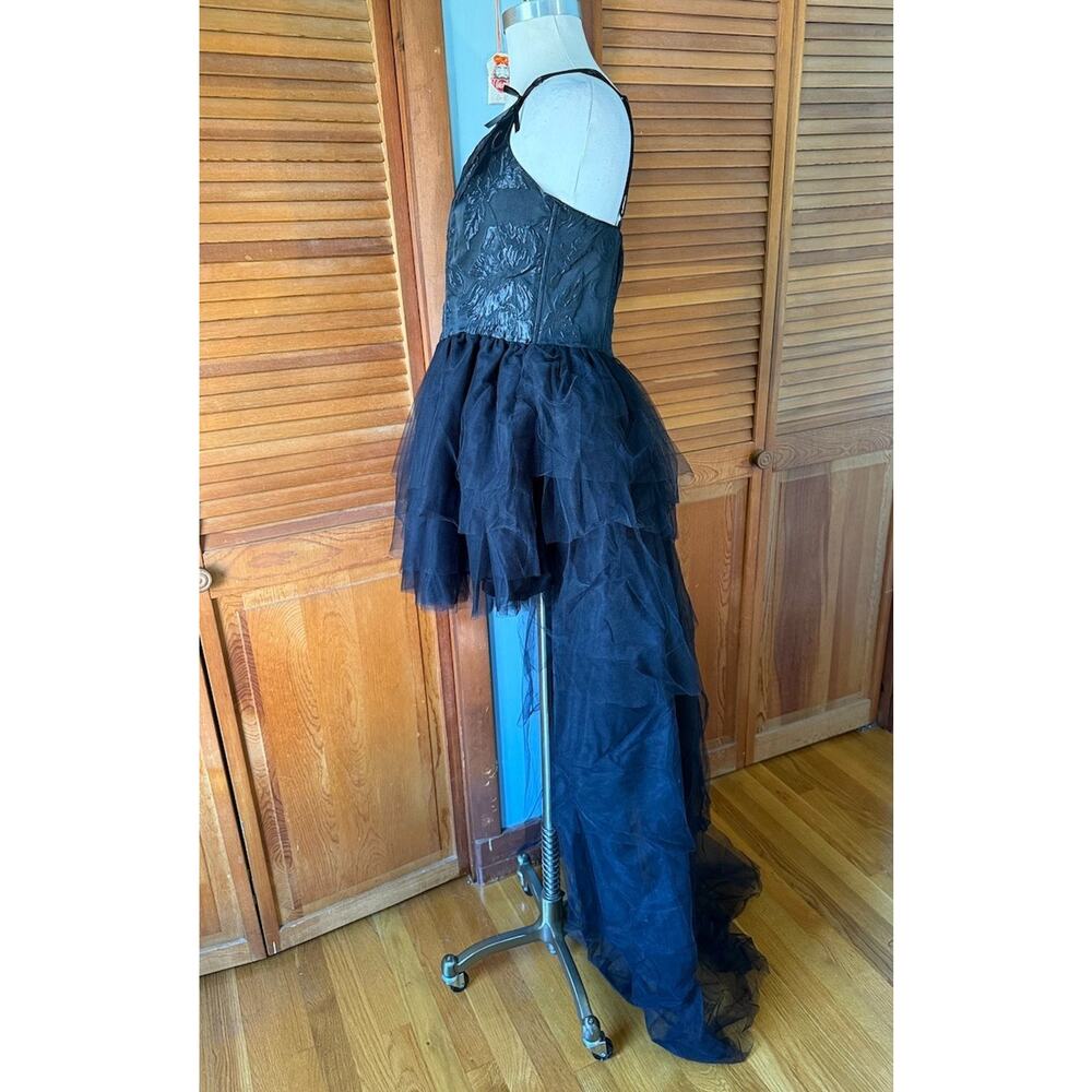 Dolls Kill Gothic Victorian Halloween High Low Brocade & Tulle Gown Dress 1X - Picture 5 of 7